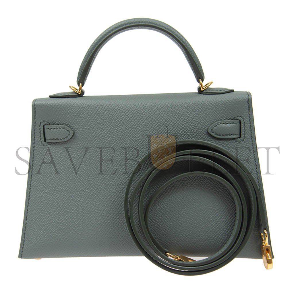 H**mes master mini kelly ii epsom almond green gold buckle (19*12*5.5cm)